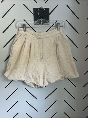COMMENSE linen flowy high rise shorts summer tailored